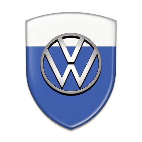 VW 3D Gel Emblem Blue White Design 