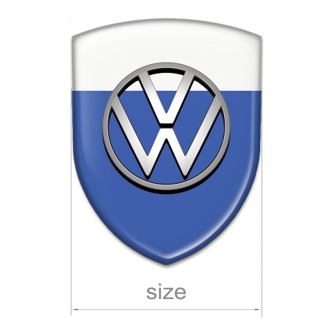 VW 3D Gel Emblem Blue White Design 