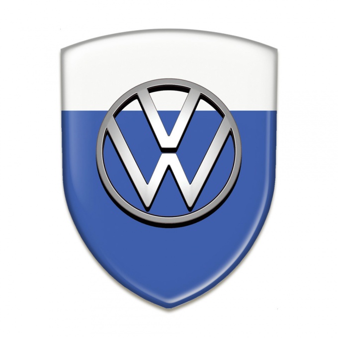 VW 3D Gel Emblem Blue White Design 