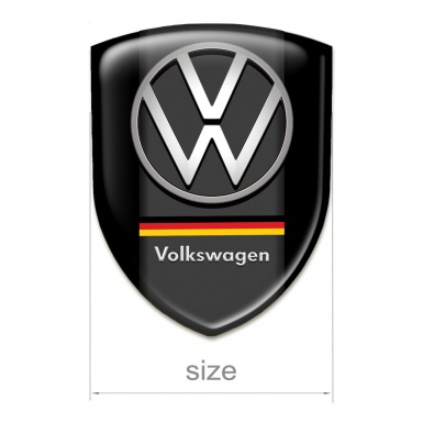 VW Tuning Emblem Black Base German Flag Motive
