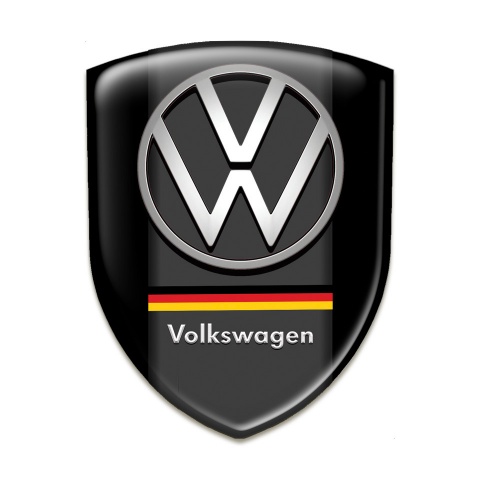 VW Tuning Emblem Black Base German Flag Motive