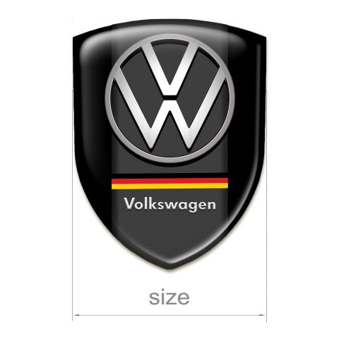 VW Tuning Emblem Black Base German Flag Motive