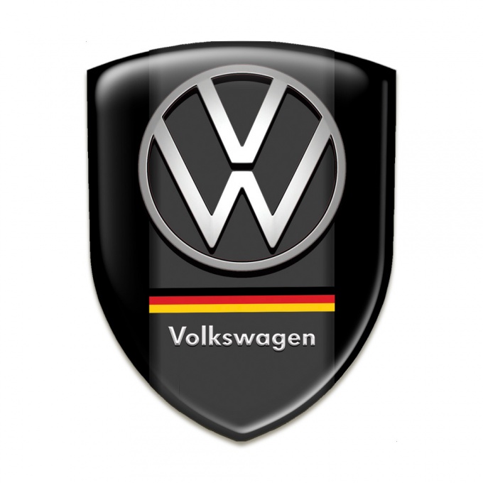 VW Tuning Emblem Black Base German Flag Motive