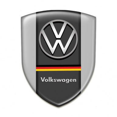 VW Car Accessories Badge Grey Base German Flag Motive 