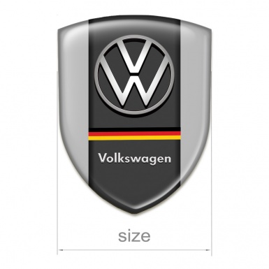 VW Car Accessories Badge Grey Base German Flag Motive 
