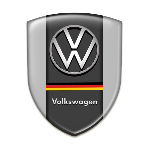 VW Car Accessories Badge Grey Base German Flag Motive 