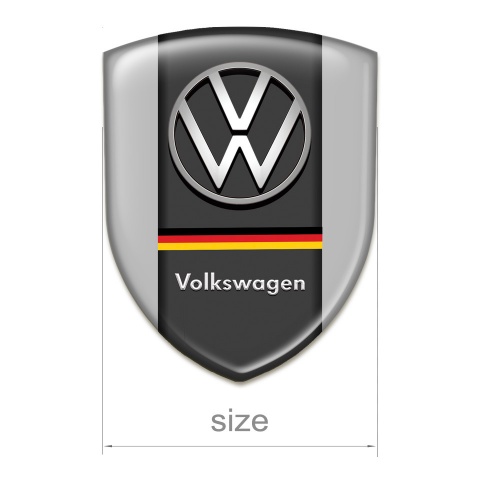 VW Car Accessories Badge Grey Base German Flag Motive 