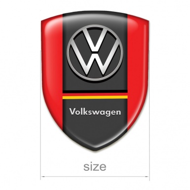 VW Self Adhesive Car logo Emblem Red Base German Flag Motive