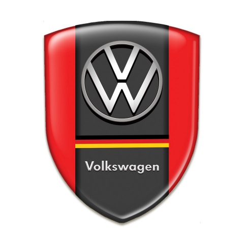 VW Self Adhesive Car logo Emblem Red Base German Flag Motive
