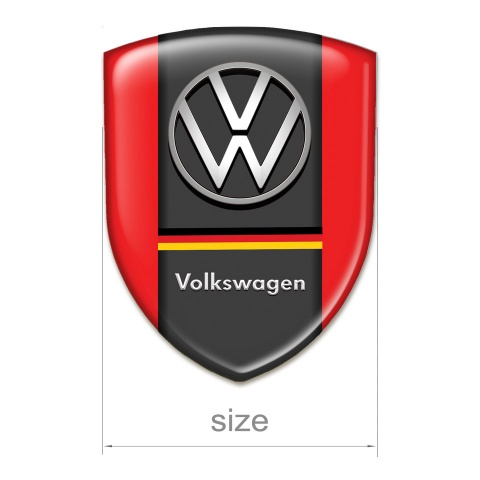 VW Self Adhesive Car logo Emblem Red Base German Flag Motive