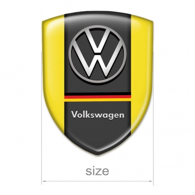 VW Silicone Badge Yellow Background German Flag edition 