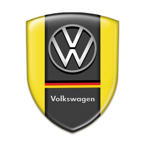 VW Silicone Badge Yellow Background German Flag edition 
