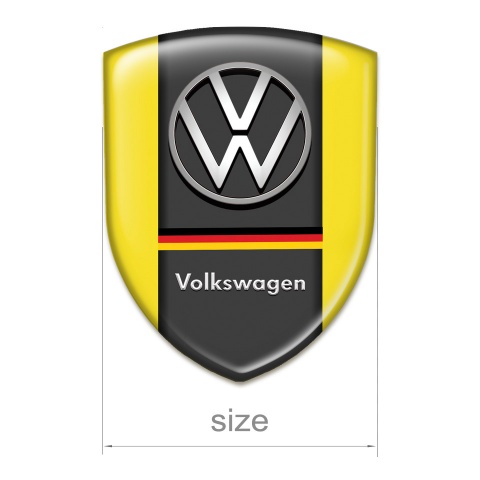 VW Silicone Badge Yellow Background German Flag edition 