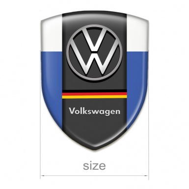 VW Auto Emblem Blue White Background German Flag Edition 