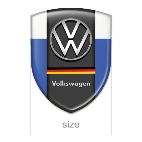 VW Auto Emblem Blue White Background German Flag Edition 