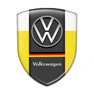 VW Emblem Badge Logo Yellow White Print German Flag Edition 