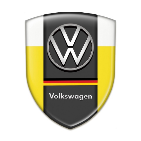 VW Emblem Badge Logo Yellow White Print German Flag Edition 