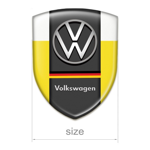 VW Emblem Badge Logo Yellow White Print German Flag Edition 