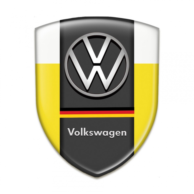 VW Emblem Badge Logo Yellow White Print German Flag Edition 