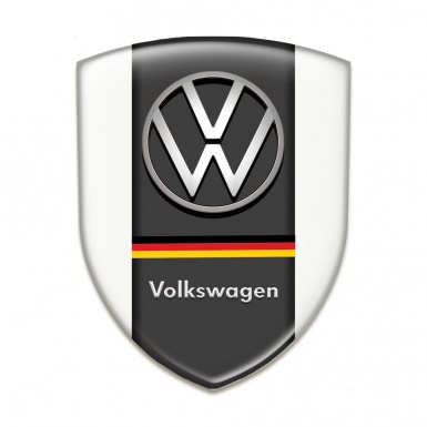 VW Tuning Emblem White Print German Flag Edition 