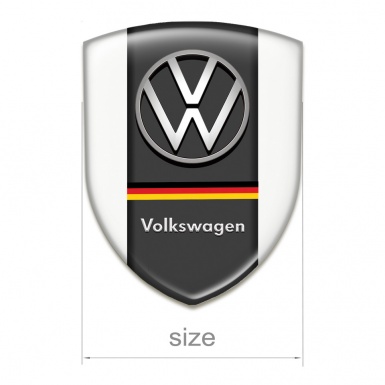 VW Tuning Emblem White Print German Flag Edition 