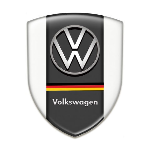 VW Tuning Emblem White Print German Flag Edition 