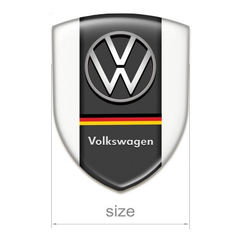 VW Tuning Emblem White Print German Flag Edition 
