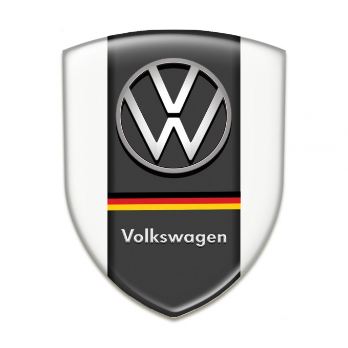 VW Tuning Emblem White Print German Flag Edition 