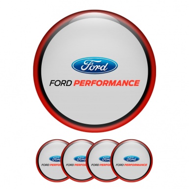 Ford Performance Wheel Emblems Center Cap Red Ring