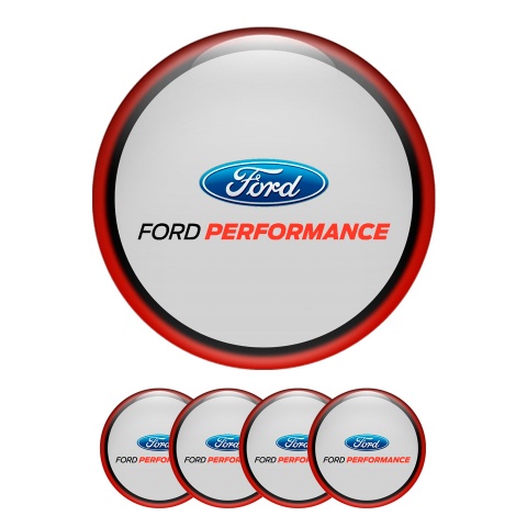 Ford Performance Wheel Emblems Center Cap Red Ring