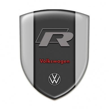 VW Silicone Emblem Racing Edition Grey Base R Logo Style 