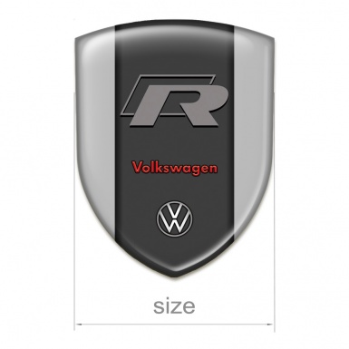 VW Silicone Emblem Racing Edition Grey Base R Logo Style 