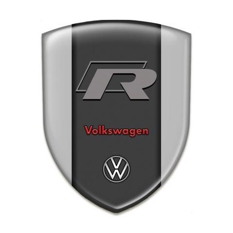 VW Silicone Emblem Racing Edition Grey Base R Logo Style 