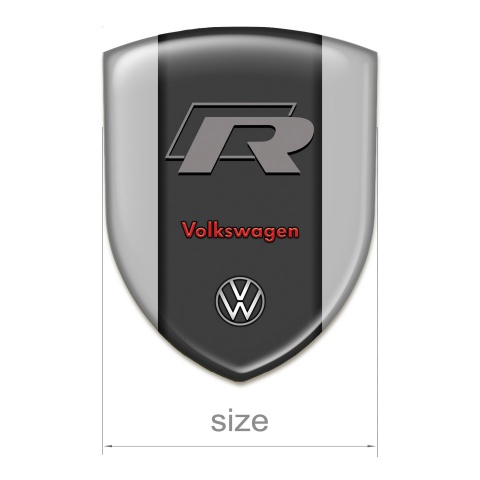 VW Silicone Emblem Racing Edition Grey Base R Logo Style 