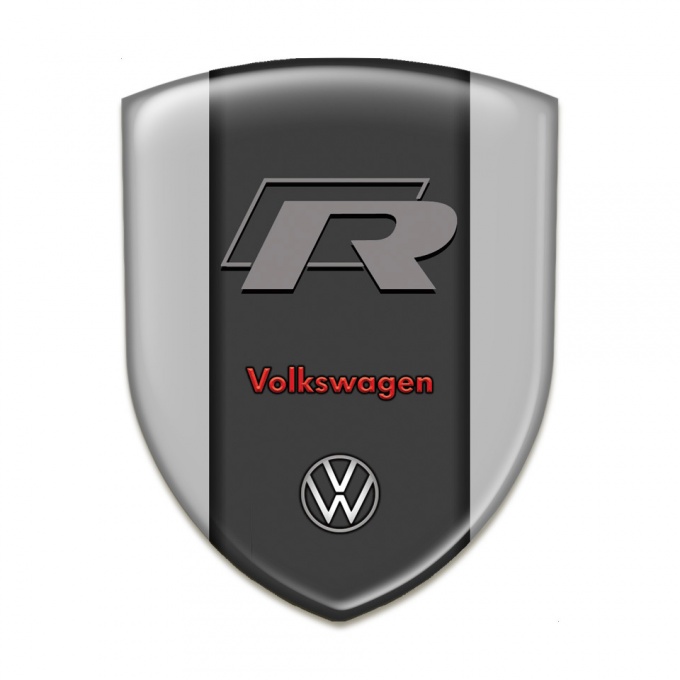 VW Silicone Emblem Racing Edition Grey Base R Logo Style 