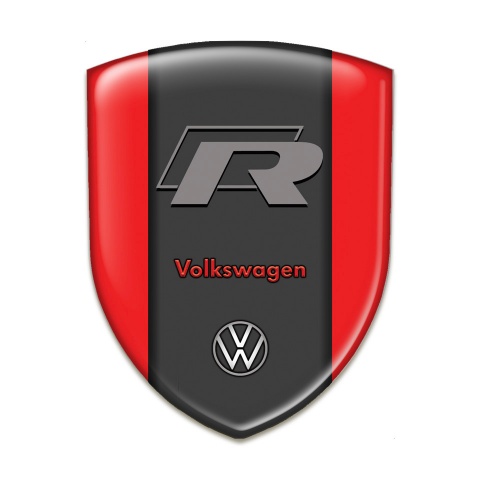 VW Silicone Emblem Red Base R Logo 