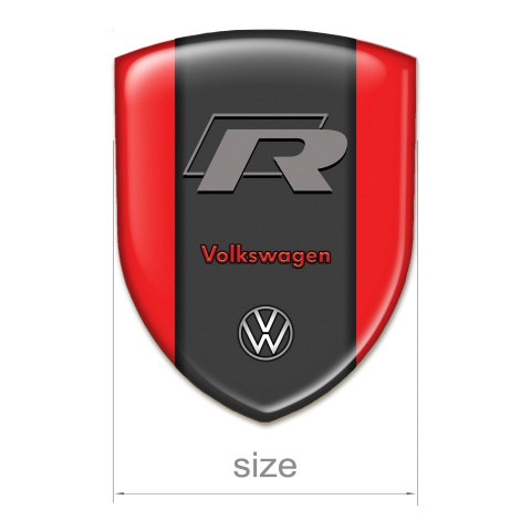 VW Silicone Emblem Red Base R Logo 