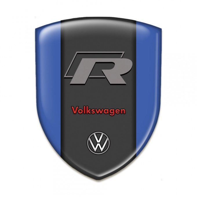 VW 3D Gel Emblem Blue Background R logo Version 