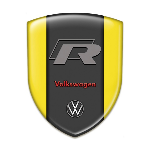 VW Emblem Exterior Yellow Warp R Logo Version 