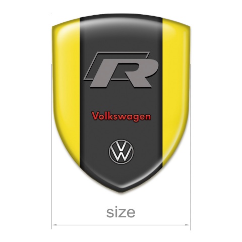 VW Emblem Exterior Yellow Warp R Logo Version 