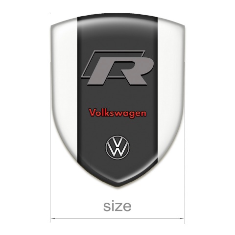 VW Emblem Interior  High End White Print and R Logo Version 