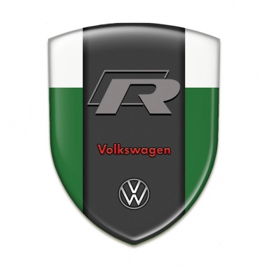 VW Tuning Emblem Green White Base and R Logo Version 
