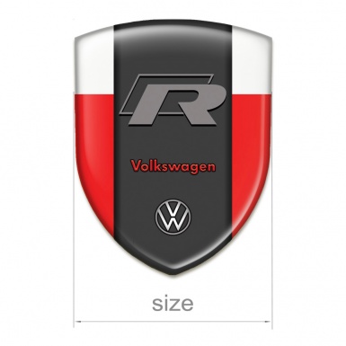 VW Car Accessories Badge Red White Print and R Logo 