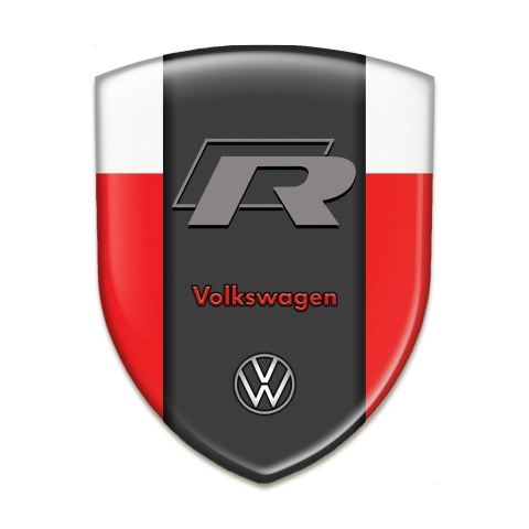 VW Car Accessories Badge Red White Print and R Logo 
