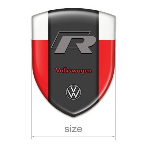 VW Car Accessories Badge Red White Print and R Logo 
