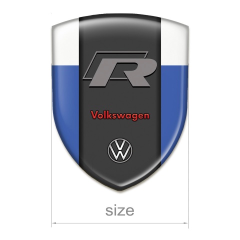 VW Self Adhesive Car logo Emblem Blue White Base R Logo Edition 