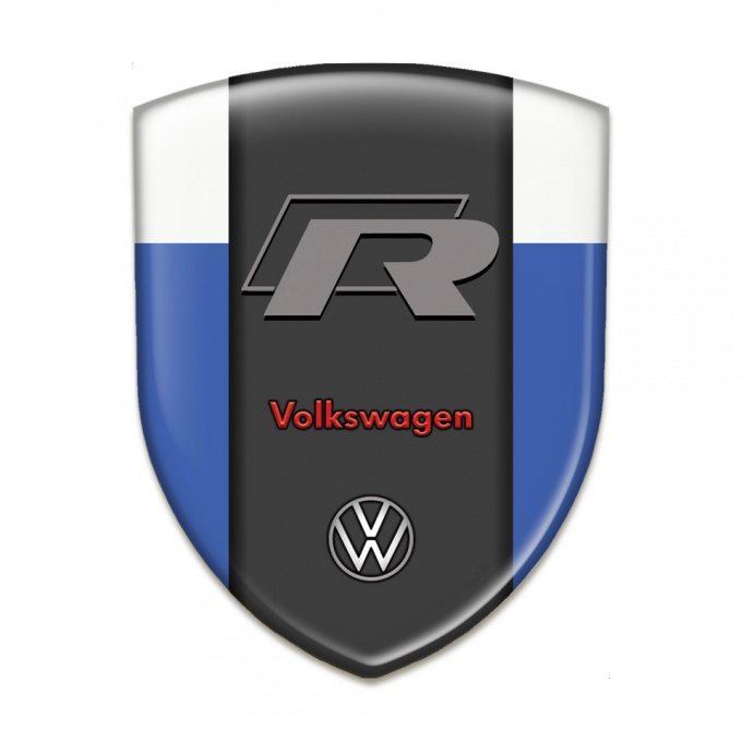 VW Self Adhesive Car logo Emblem Blue White Base R Logo Edition 