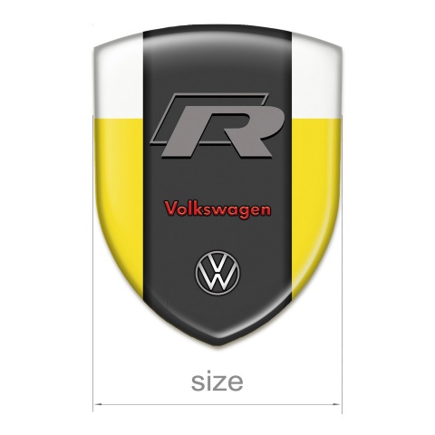 VW Car Interior Badge Yellow White Background R Logo edition 