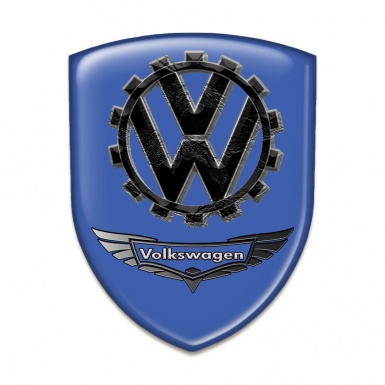 VW Silicone Shield Blue Background 3D Logo Style 