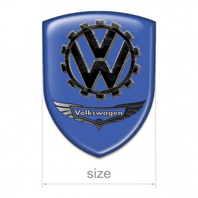 VW Silicone Shield Blue Background 3D Logo Style 